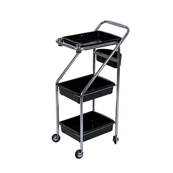  (오로라)개인작업대 플러스 3단 미용츄레이 셋트대, 1개, 블랙 