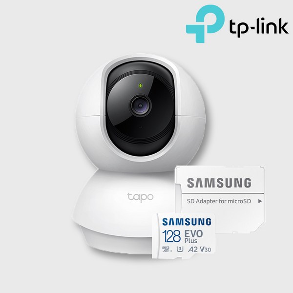 티피링크 팬/틸트 홈 보안 Wi-Fi cctv 카메라 실내용, Tapo C210 + 삼성정품메모리 128GB