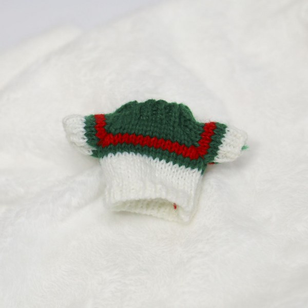  모루인형옷 꾸미기 모남희옷 소품 악세사리, 19.그린레드라인 아이보리스웨터 