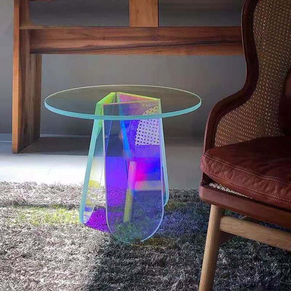 홀로그램 테이블 협탁 무지개 레인보우 거실 인테리어 탁자 티테이블