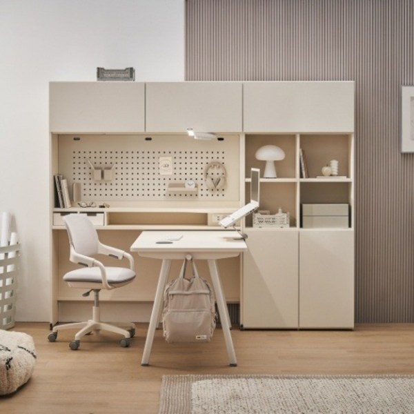 한샘 조이S 2 5단 단독책상 set [매장가구], 멀티선반, 라벤더(P)