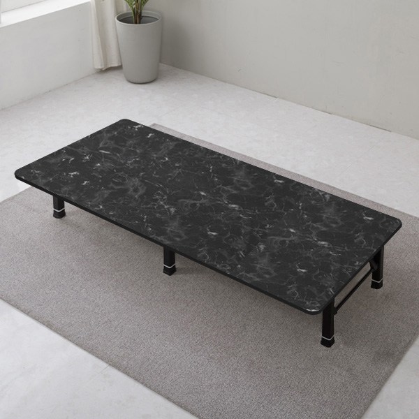 이반가구 4단 쌍다리 좌식 접이식 테이블, 비앙코블랙