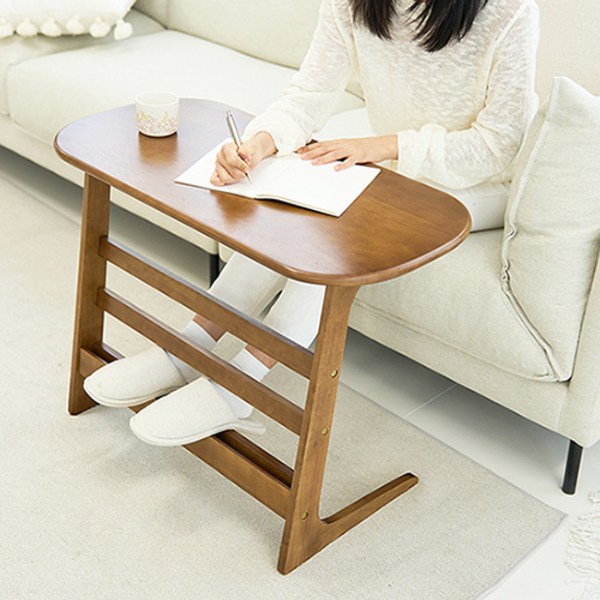 까사라움 다용도 원목 사이드 몬스 테이블 800, 월넛