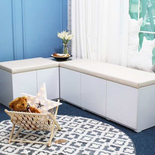  텐스페이스(10SPACE) 소피드메종 헤븐 도어 1200 수납벤치 HV03R, 아이보리 