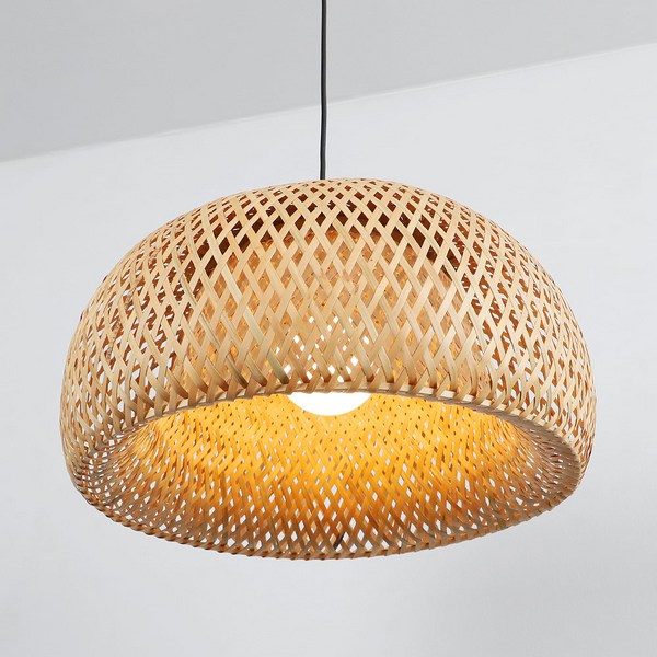  라탄 1등 펜던트 LED 식탁등 우드 갓등 인테리어 카페조명, 라탄1등펜던트(대)450파이+볼구(숏)12W전구색 