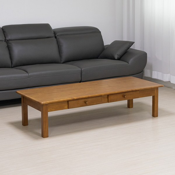  라로퍼니처 몬타 고무나무 원목 좌식 서랍 거실 테이블 소파 좌탁 밥상 1200 1500 1800, 월넛 