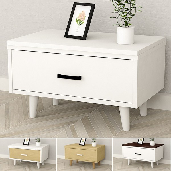 서랍1단거실장 600 티비거실장 티비다이 TV다이장, 흰색손잡이, 화이트