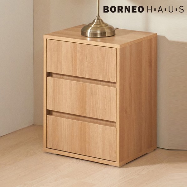  보루네오 엘리브 플로라 400 3단 미니 일반형 서랍장 ca206, 오크 