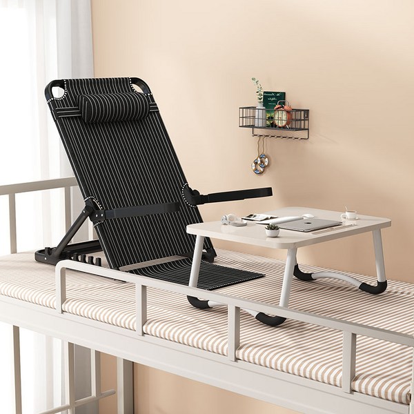  보드미 어르신 접이식 등받이 침대 각도조절 의자 좌식 노인 학생 기숙사 캠핑 체어 실버용품, 1.대형[52cm x 70cm 팔걸이 있음] 