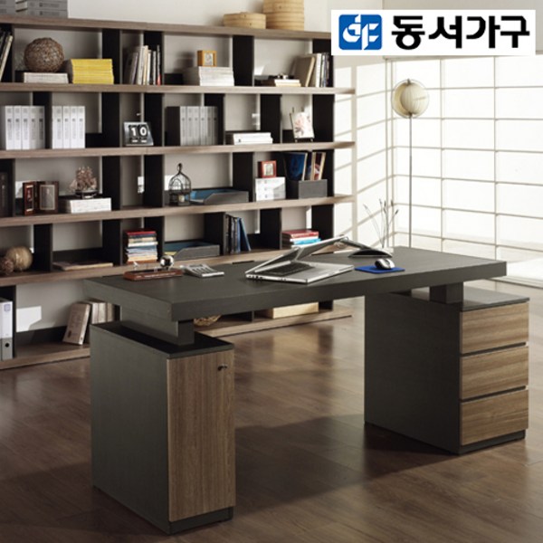 동서가구 알로 블랙우드 1600와이드 책상 DF905431