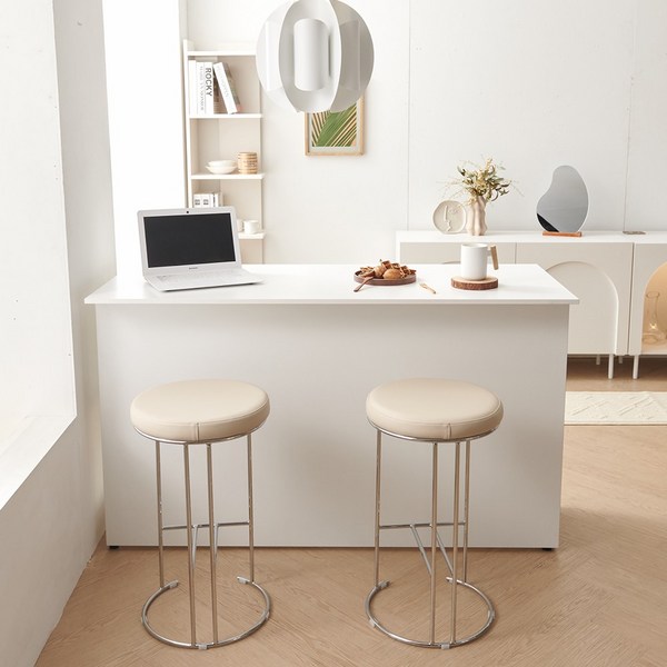 베이직라인 E0등급 아일랜드식탁 테이블 수납 홈바 조리대 800 1200 1600, 심플_화이트