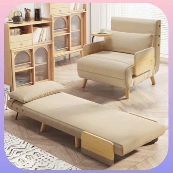 RODI 무설치 접이식 침대 각도조절 소파베드 1인용 간이 미니 폴딩 두툼한 라텍스, 팔걸이 없음, 오렌지