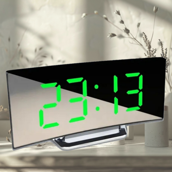  대신스토어 탁상 테이블 LED 디지털 시계 알람기능, 그린(Green) 
