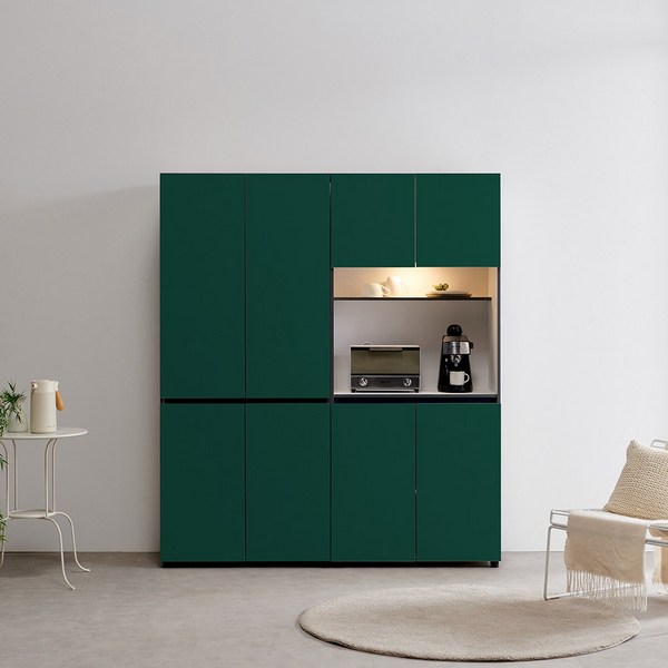 라비올라 led 홈카페장 비스포크 오브제 팬트리장 주방 수납장 빌트인 냉장고장, 01. 홈카페 600 수납장, 07. 딥그린