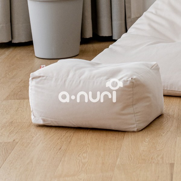 아누리 허그 키즈 빈백, 발받침, 라이트 베이지