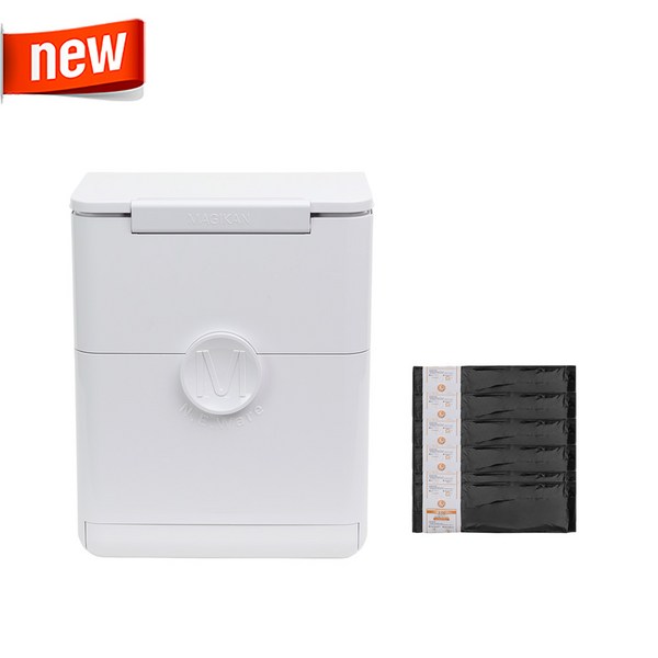 매직캔 애니웨어 12L-MNE150 주방 화장실 침실용 다용도 휴지통 기본리필장착 리뉴얼 신제품, 애니웨어12L/화이트(리필6개/기본포함), 6개