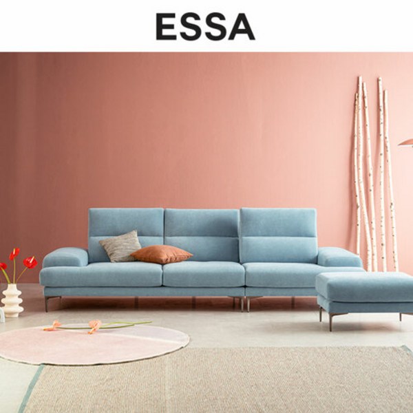 [에싸] 아르떼 4인 스윙형 카시미라 패브릭 소파+스툴, K2026스톤그레이