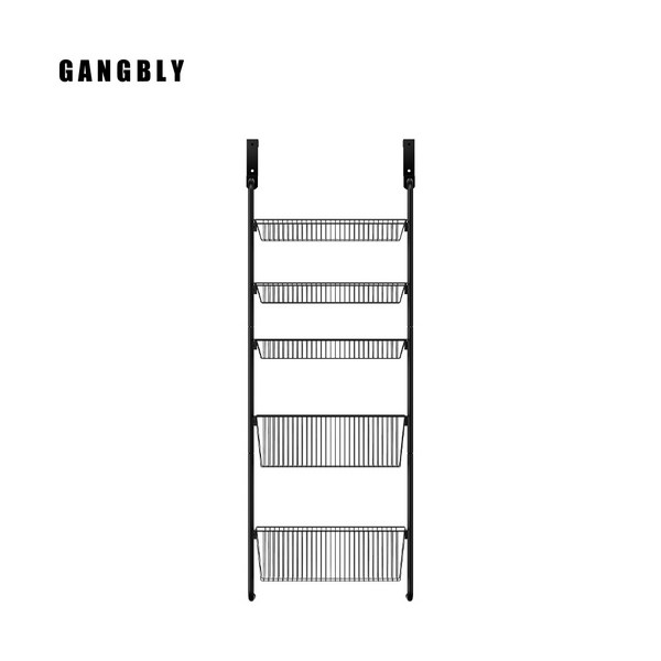 강블리 5단 문걸이 수납선반, 1개, 블랙