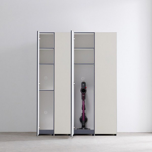 라비올라 슬림 청소기장 주방 거실 다용도 수납장 비스포크 오브제 빌트인 틈새장, 01. 청소기형 300 수납장, 02. 크림