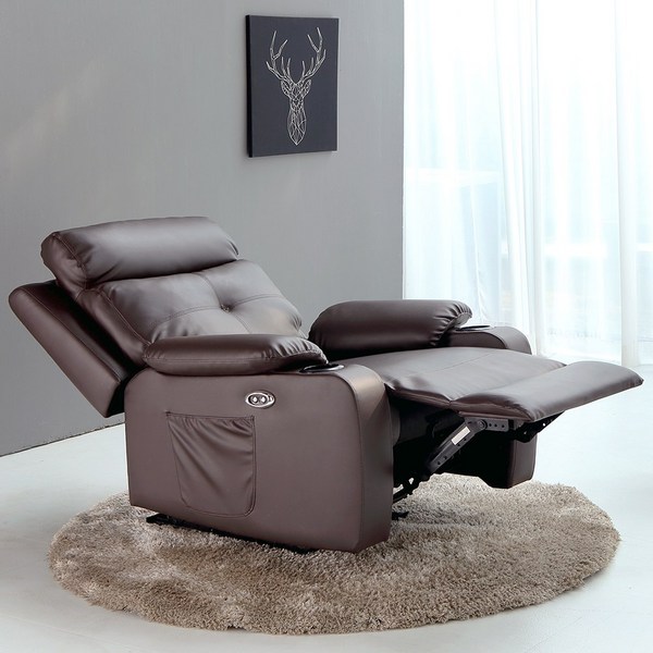 썬퍼니처 가구 1인용 전동 리클라이너 소파 7104 7108 1004 1005 가죽 USB 독립스프링 컵홀더 방문설치_부모님 선물, 7104 버튼식_초코브라운(2월초순 입고)