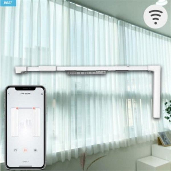 고콘 IoT 길이조절 평생 스마트커튼 원격제어 스케줄설정 2.2m에서 4m까지 GCFB-WCT01