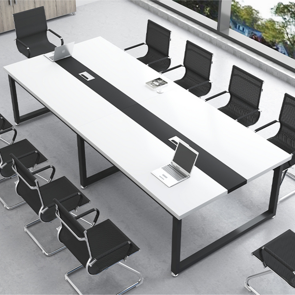 MONTRIS 회의실 테이블 긴 책상 사무용 탁자 사무실 대형 세미나 연수용 수강용 강의실 중역용, 4. 흰색상판+검정다리