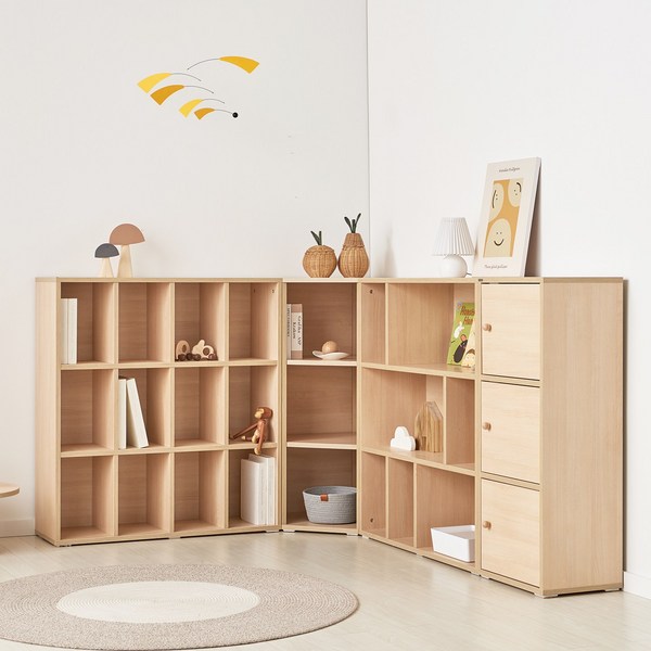  룸핏 무아 유아 책장 교구장 전면 아기 3단 책꽂이 낮은 수납장 어린이 선반장 장난감정리대 리딩하우스, 3단 교구장, 메이플 