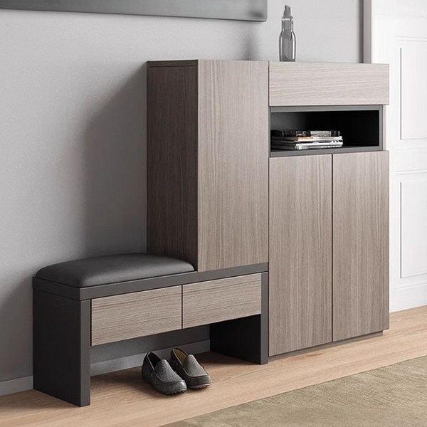  위드미 그랜드 현관 신발장 벤치 의자 아파트 신발 정리대 서랍 원목 수납장 1430 화이트, 1. 신발장 / 블랙골드오크 