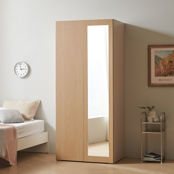 보루네오 마르체 이안 옷장, 메이플, 마르체 이안 800 거울 모듈 옷장 BKC702C