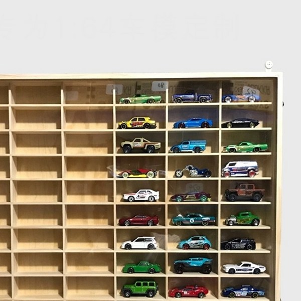  브랜드 원목 토미카 미니카 피규어 정리대 장식장 진열장, 50칸(51x49x5cm), 1개 
