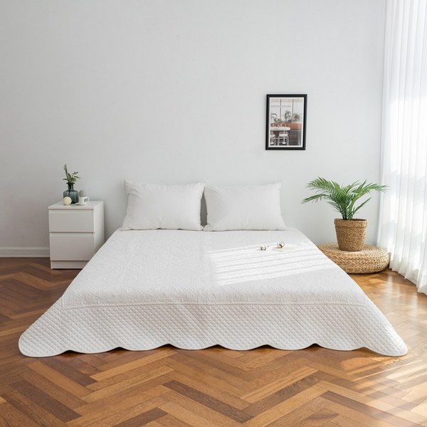 면 모달 퀼팅 거실카페트 침대패드 논슬립 160x210 200x230, 그레이스 아이보리