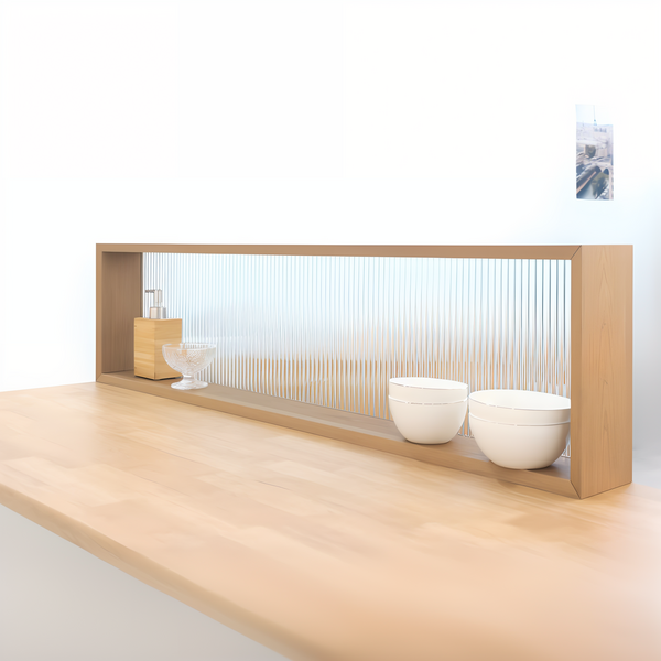 코틸레돈 아일랜드 주방 유리 파티션, 400, 모루(세로결), 화이트