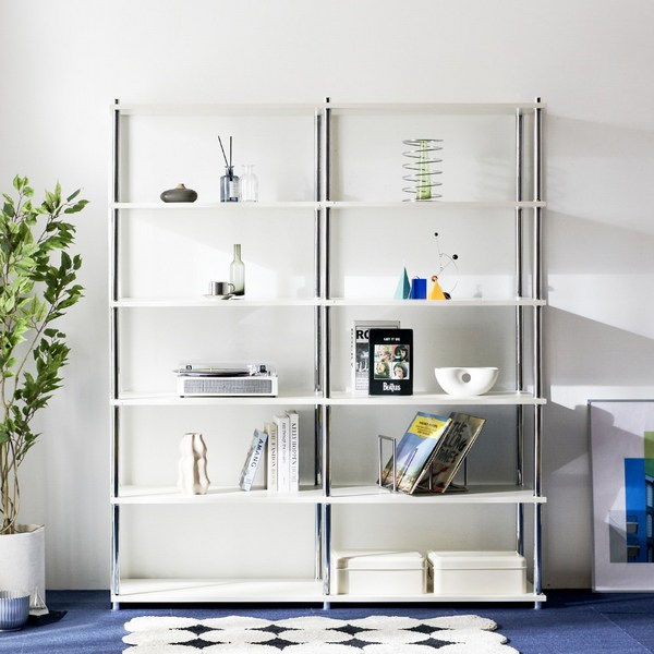  상도가구 그로잉 팬트리 선반 수납장 거실장, 6단, 실버 