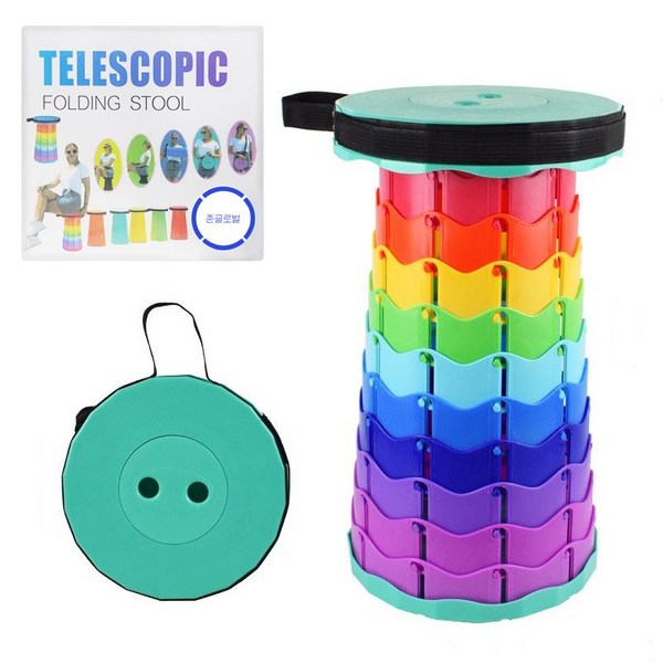  (주) 존글로벌 접이식 폴딩의자 무지개 토네이도 다용도 간편 미니멀 높이조절 휴대용 캠핑 낚시, 민트 무지개, 1개 