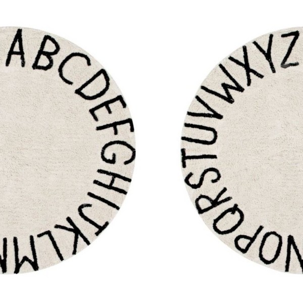 로레나카날 ABC 원형러그 워셔블 라운드 러그 내추럴