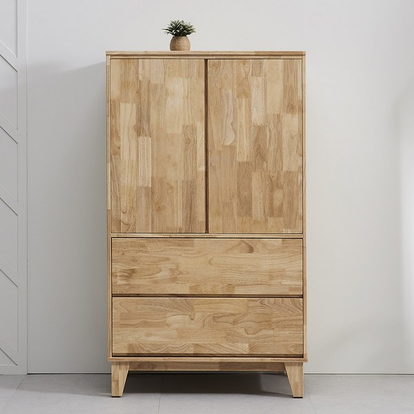 브리튼 고무나무 원목 2단서랍 옷장 베이비장, 네츄럴