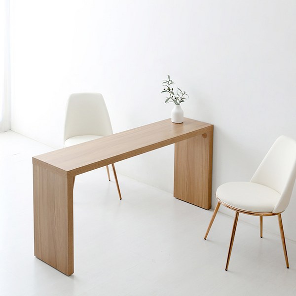  마켓비 FIKK 콘솔 테이블 다용도 책상 160x36cm, 라이트브라운 