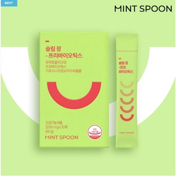 민트스푼 슬림장프리 다이어트 유산균 가르시니아 프로바이오틱스 프리바이오틱스 3g x 30포(2박스 30일분), 프리바이오틱스  3g x 30포(2박스 30일분), 2개, 90g