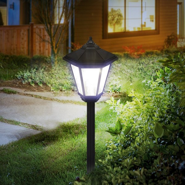  태양열 정원등 태양광 정원등 야외조명 잔디등 4구 육각등 솔라 LED-Pro, 말뚝형(흰빛) 