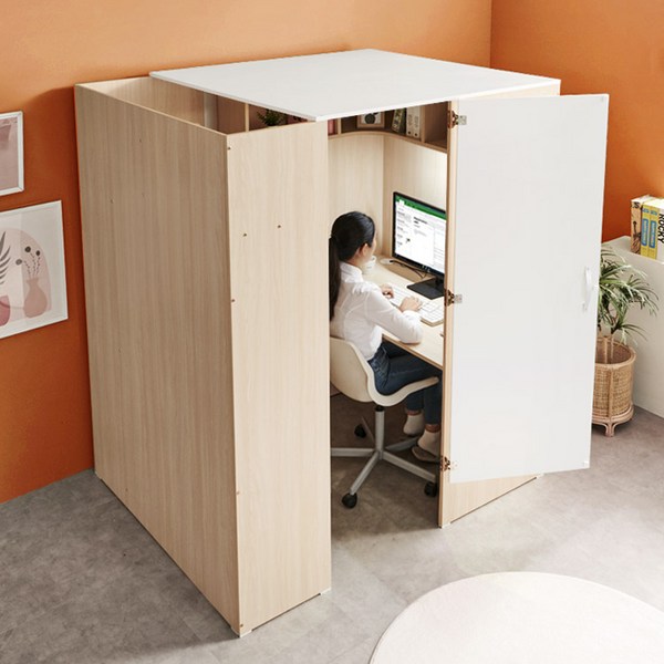  e스마트 무아르 프리미엄 1인 가정용 독서실책상 H1800, 그레이 