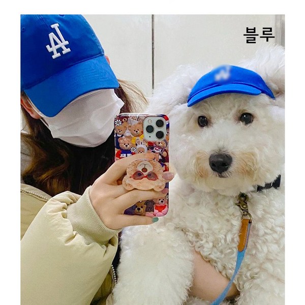 강아지 썬캡 야구 NY 애견 모자 도글라스 LA 산책 패션, 블랙S