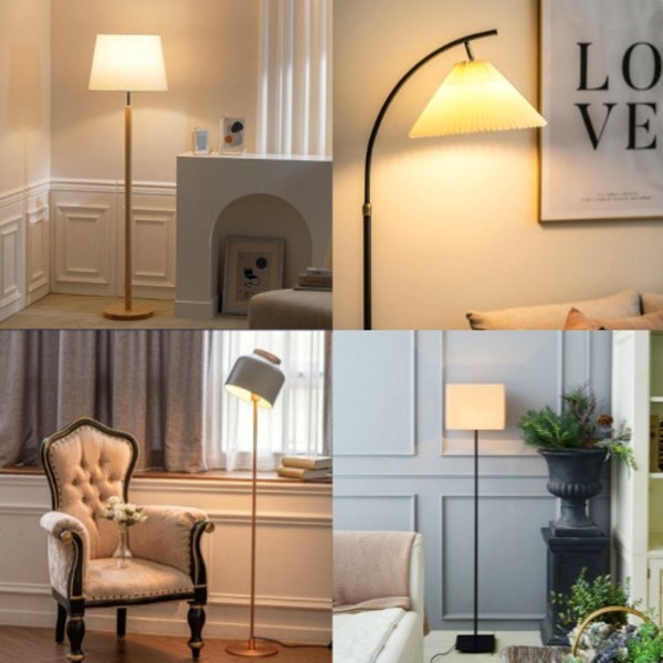 에덴느 거실 조명 장스탠드 15종 led 침실 플로어 활 엔틱 북유럽 골드 무드등, 스탠드+LED전구 8W 전구색(노란빛), 화이트, 4.아일랜드