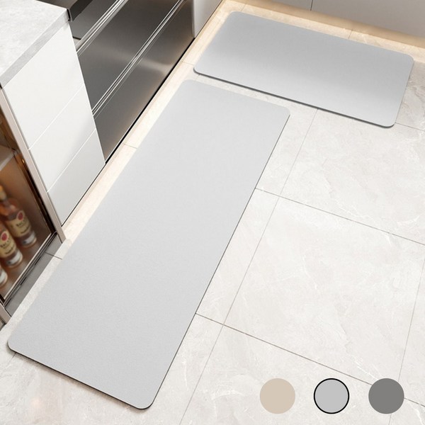 엔칸타 빨아쓰는 3세대 규조토 발매트 사각 2종세트, 라이트그레이