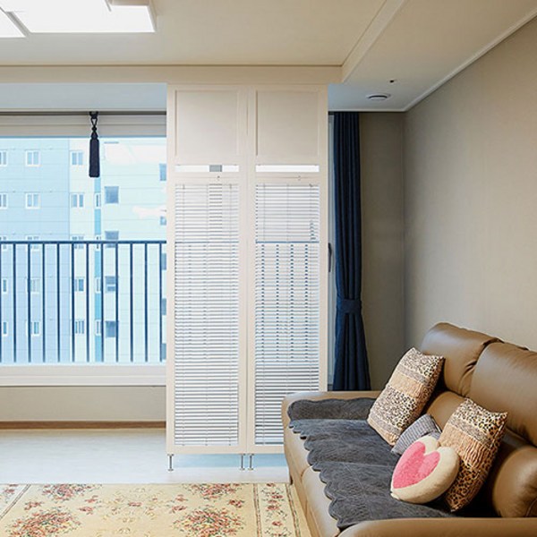 까사라움 원목 블라인드 공간분리 인테리어 가벽 파티션 3color, 화이트