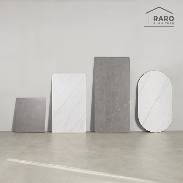 라로퍼니처 포세린 통 세라믹 식탁 테이블 상판만 2인 4인 6인 사각 원형 타원 (프레임 다리 제외), 유광 화이트