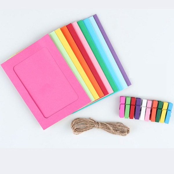  칼라종이액자 10개 1세트 프레임 고급 종이 액자 가랜드 사진 