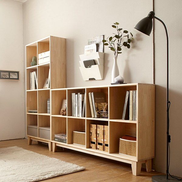 네시스 쏘론 가로세로 원목책장 1400 GM189C, 원목