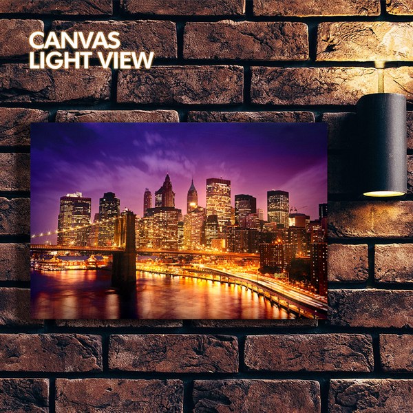 캔버스라이트뷰 LED 캔버스 인테리어 조명 액자, 맨해튼의야경, 1개