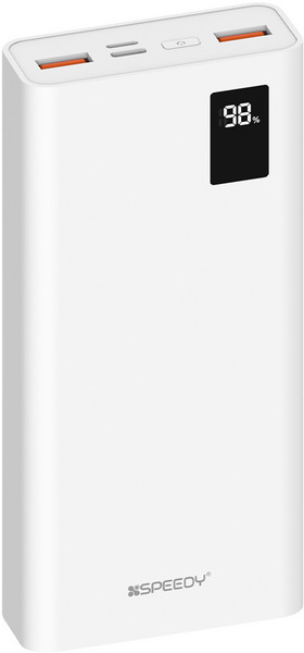 SPEEDY 슬림핏 PD 20W 고속충전 보조배터리 20000mAh 멀티단자 + 20W C타입 케이블, 화이트, SPE-B2PA20DPQ(C타입)