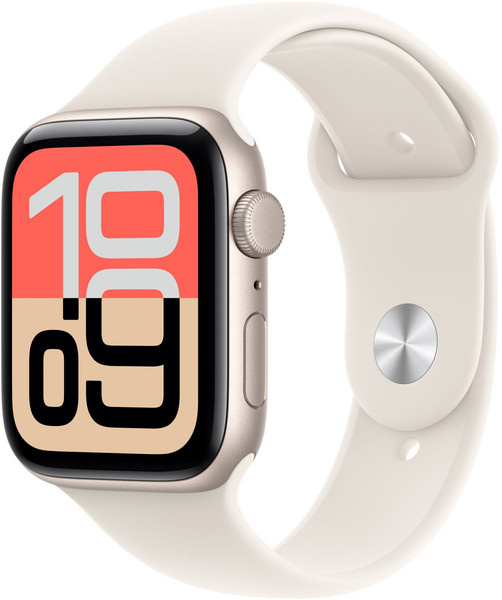 Apple 2025 애플워치 SE3 알루미늄 케이스, 44mm, GPS, 스타라이트, M/L
